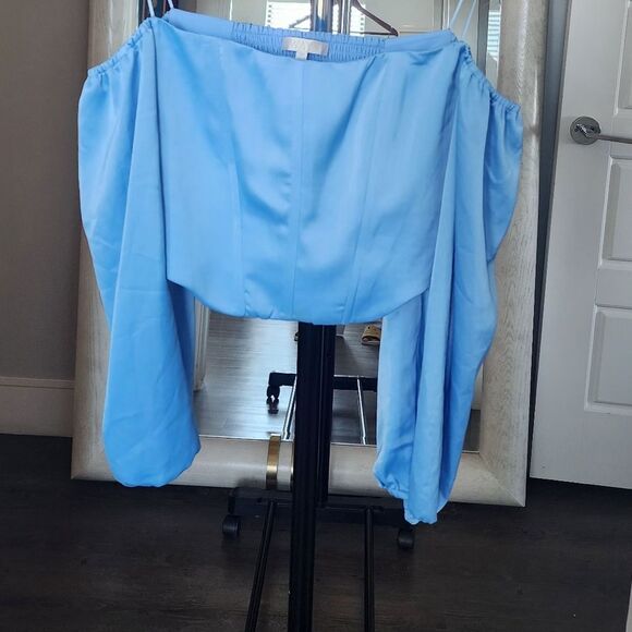 WAYF Corset Long Sleeve Baby Blue Size M - Picture 8 of 9
